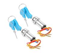 Amosfun 2 Set Atv Ignition Key Switch for Electric Bikes and Scooters Sturdy Metal Replacement Lock Compatible with Motorcycles Dirt Bikes Easy Installation