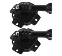 Amosfun 2 Sets 360° Rotating Motorcycle and Skiing Helmet Camera Mount Base, Black Adhesive Action Cam Holder for Riding, Snowboard, Ice Climbing, and Kayaking