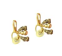 Amosfun 2 Sets Brass Keychain Pendant with Hollow Gourd and Double Retro Craft Charm for Desk Key Ring Decoration Vivid Ornament Luck and Prosperity