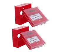 Amosfun 2 Sets Emergency Fire Alarm Button for Home and Office, Reliable Plastic Manual Push Button with Resettable Function, Efficiently Identifies Real Threats in Public Spaces