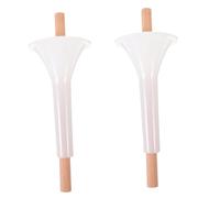 Amosfun 2 Sets Home Sausage Filler with Plastic Stuffer Funnel and Wood Stick Manual Sausage Making Tool for Easy Filling Resistant Kitchen Accessory