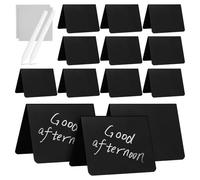 Amosfun 20 Pcs Mini Double-Sided Blackboard Memo Boards 100×75mm with 2 White Chalk Markers and 2 Cleaning Cloths, Standing Tabletop Chalkboard Signs for Food Labels and Party Buffet