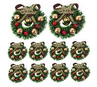 Amosfun 20 Pcs Mini Garland Decorations Christmas Ornaments Snowy Christmas Wreath Faux Merry Mason Small Xmas Decorations Mini Pink Jingle Make Plastic
