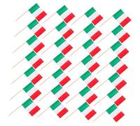 Amosfun 200Pcs Italian Flag Toothpick Flags Party Accessory Delicate Decorative Cupcake Toppers for Cake Decoration and Festive Celebrations