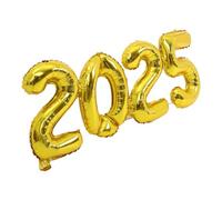 Amosfun 2025 Gold Foil Number Balloons, 36 Inch Big Giant 2025 Balloon Jumbo Gold Balloons 2025 New Year Eve Supplies for Festival Party Graduation Decorations