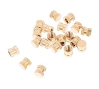 Amosfun 20pcs 1/4 Inch Heat Set Threaded Inserts for Plastic, Copper Knurled Nut Inserts 8x8mm with Female Thread Design, Easy to Install and Practical for Injection Moulding