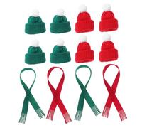 Amosfun 20pcs Adorable Knit Accessories for Doll Clothes Christmas Tree Decorations and Wine Bottle Toppers for Festive DIY Crafting