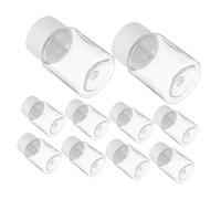 Amosfun 20pcs Clear Plastic Wide Mouth Bottles with Secure Lids Refillable Mini Pill Organizer Vials for Capsules Liquid Samples Travel Storage Compact and Leak-Resistant Containers