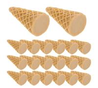 Amosfun 20pcs DIY Ice Cream Cone Adornments Resin Hairpin Charms Wool Felt Base Natural Color Small Ice Cream Cone Ornaments for Creative Hair Clips and Phone Case Decorations