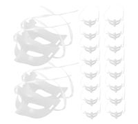 Amosfun 20pcs DIY Paintable Masquerade Costume Mask Base for Halloween Cosplay Party Lightweight Half Face Blank Mask with Smooth Surface for Creative Decorating and Comfortable Wear