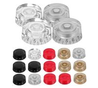 Amosfun 20pcs Electric Guitar Knobs Replacement Volume Tone Dome Control Knobs for Guitars Bass Precise Tuning Plastic Caps Mixed Colors for Musical Instrument Parts