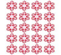 Amosfun 20pcs Embroidered Appliques DIY Snowflake Decorative Patches Red White Assorted Color Easy to Use Unique Design Festive Touch for Sewing Holiday-Themed Projects Winter Clothing