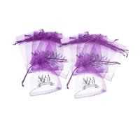 Amosfun 20pcs Empty Sachet Bags Small Gauze Mesh Bags Drawstring Pouches for Wardrobe Clothes Storage Lavender Sachets