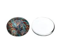 Amosfun 20pcs Ethnic Style 10mm Circular Hemisphere Glass Patch DIY Jewelry Making Accessories Mixed Color Imitated Gemstone Paste for Craft Beads and Charms Random Style