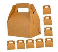 Amosfun 20Pcs Kraft Paper Takeaway Packaging Boxes for Snacks Fried Chicken Candy Holder Paper Treat Case Portable Lightweight Food Storage Favor Boxes for Party Use