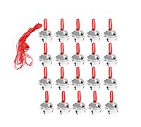 Amosfun 20pcs Mini Christmas Bells Christmas Jingle Bells with Star Cutouts Christmas Tree Decorations Ornaments for Christmas Holiday Craft Decorations with 10m Ribbon 3cm Silver