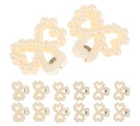 Amosfun 20pcs Mini Bow Hair Claw Clips for Women with Strong Grip and Side Clip Design, White Resin and Plastic Material, for Outdoor Activities and Everyday Wear