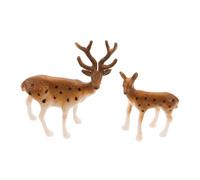 Amosfun 20pcs Mini Christmas Reindeer Figurines Realistic Forest Deer Statues with Polished Surface Elk Models for Holiday Decorations Birthday Parties Bridal Showers Seasonal Table