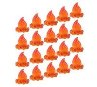 Amosfun 20Pcs Mini Dollhouse Campfire Resin Decoration Set, Realistic Tiny Bonfire Model for Miniature Home Décor, Petite Fake Flame Sculpture for Micro Landscape and DIY Scene
