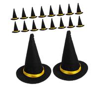 Amosfun 20pcs Mini Felt Witch Hats Halloween Party Decorations Lightweight Reusable Bottle Toppers for Wine Bottles DIY Crafts Festive Halloween Atmosphere Accessories