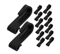 Amosfun 20pcs Mini Mesh Plastic Door Hooks Over The Door Hangers for Towels Clothes Kitchen Bathroom Easy Installation Multifunctional Organizer for Cart Storage Black