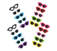 Amosfun 20pcs Mini Sunglasses Flatback Resin Charms Multi-color DIY Scrapbook Accessories for Hair Clips Brooch Phone Cases Use Crafting Supplies for Jewelry Making and Doll Glasses Decor