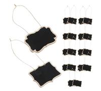 Amosfun 20pcs Mini Wooden Chalkboard Signs with Hanging Rope Double-Sided Erasable Food Labels and Plant Markers for Wedding Party Home Decoration Rustic Natural Material Reusable