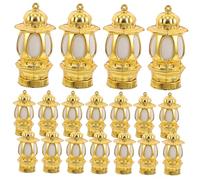 Amosfun 20pcs Miniature Dollhouse Lanterns Handcrafted Golden Kerosene Lamps for Micro Landscape Decor for Weddings Parties and Home Decoration
