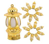 Amosfun 20pcs Miniature Golden Dollhouse Lanterns Handmade Decorative Candle Hurricane Lights for Mini Crafts Wedding Party Seasonal Display Enhancer
