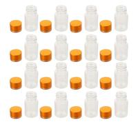 Amosfun 20pcs Ml Leakproof Pet Pill Dispenser Bottle for Pills and Tablets, Small Plastic Sealed Container with Secure Caps, for Travel and DIY Powder Storage