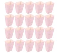 Amosfun 20pcs Pink Paper Popcorn Boxes Bow Design for Party and Birthday Parties, Elegant and Stylish Treat Holders for Popcorn, Candy, French Fries and Versatile Usage