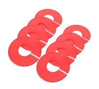 Amosfun 20pcs Plastic Closet Dividers for Clothing Rack Round Wardrobe Hanger Separators Red Lightweight Plastic Fits Standard Rods Reusable for Home and Retail Organization