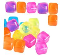 Amosfun 20pcs Reusable Simulation Ice Cubes for Drinks Lightweight Square Whiskey Ice Cubes for Cocktails Picnics Camping and Outdoor Use Safe Fake for Cooling Beverages