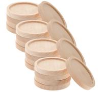 Amosfun 20pcs Round Wood Pendant Trays for Jewelry Making, Khaki Colour, 35mm Outer Diameter and 30mm Inner Diameter, for DIY Crafts and Custom Accessories