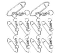 Amosfun 20pcs Stainless Steel Carabiner Swivel Clip Connectors | Quick Connect, Wear Resistant Build, Strong Load Capacity, Silver Finish, for Underwater Terrains and Waters