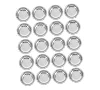 Amosfun 20pcs Stainless Steel Sauce Dishes Round Metal Condiment Plates Scratch Resistant Mini Dipping Bowls for Soy Sauce Appetizers and Small Snacks