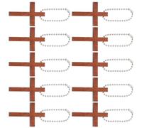 Amosfun 20pcs Wooden Cross Keychain Charms Mini Cross Pendants Craft Accessories for DIY Necklace and Bracelet Making Religious Jewelry Decorations