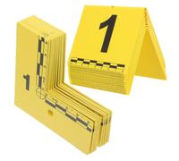 Amosfun 20pcs Yellow Plastic Crime Scene Evidence Markers with Measurement Scale and Sequential Numbering, Reflective Surface for Forensic Scene and Detective Theme Party, Easy Deployment