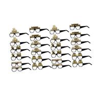 Amosfun 24pcs Black Gold Year Eyewear Paper Glasses Lightweight Photo Props for Adults Teens Creative Glitter Design for Chinese Year Party Accessories Celebration