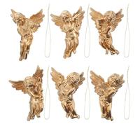 Amosfun 24pcs Christmas Angel Ornaments, 6cm Mini Golden Cupid Angle Pendant for Tree Hanging, Xmas Fireplace Decoration