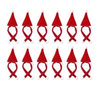 Amosfun 24pcs Christmas Mini Santa Hats Scarf Bottle Decoration Silverware Holders for Xmas Holiday Party Favors Gifts Table Decoration