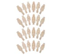 Amosfun 24pcs Christmas Nutcracker Wooden Cutouts with Hanging Strings Flat Small Wood Slices for DIY Wood Crafts and Christmas Decoration