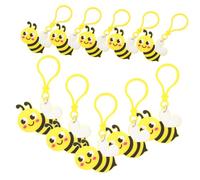 Amosfun 24pcs Cute Bee Keychains Bulk Backpack Pendant Purse Charm Party Favor Sturdy Material Decorative Keyring for Adults