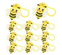 Amosfun 24pcs Cute Bee Keychains Keyring Pack Decorative Key Hanging Charm for Backpack Handbag Party Favors Gift Accessories