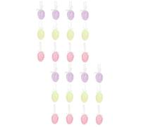 Amosfun 24pcs Easter Egg Creative Hanging Pendant Easter Glitter Egg Decorations for Party for Hanging Decorations Tree Craft Kits