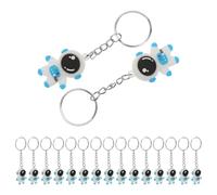 Amosfun 24PCS Mini Astronaut Keychains PVC Soft Cartoon Spaceman Key Rings with 3.8cm Blue Ring, Backpack Accessories and Travel Luggage Charms for Birthday Returns and Goodie Bag Fillers