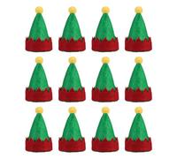 Amosfun 24pcs Mini Christmas Hat, Miniature Xmas Santa Cap for Lollipop Topper, Wine Bottle Santa Cap, Felt Christmas Hats for Craft, Christmas Party Decoration (Random Color)