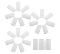 Amosfun 24pcs Ml White Plastic Pill Bottle for Pills and Solid Medicine, Wide Mouth with Screw Cap and Gasket, Sturdy and Easy Branding, for Travel and Health Product Packaging