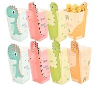Amosfun 24pcs Popcorn Buckets Party Treat Boxes with Dinosaur Design, Paper Popcorn Containers for ’s Birthday Party Decorations and Snacks