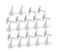 Amosfun 24pcs Silver Rhinestone Xmas Napkin Rings Set Festive Snowflake Christmas Tree Buckles for Holiday Dining Table Decor Lightweight Easy to Use Secure Fit Napkin Holders for Xmas